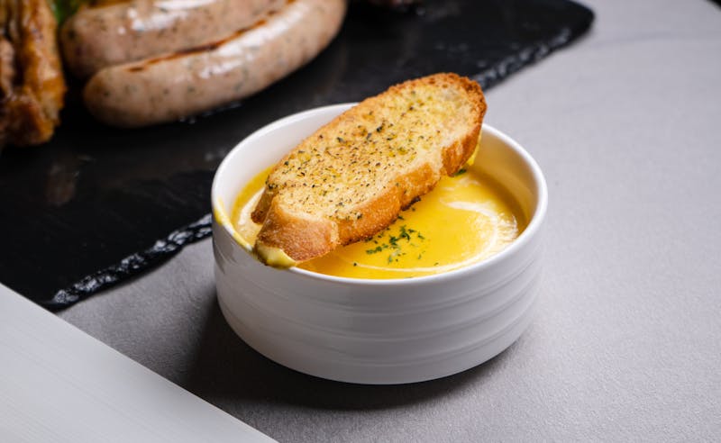 Garlic Bread with herbs and dipping sauce